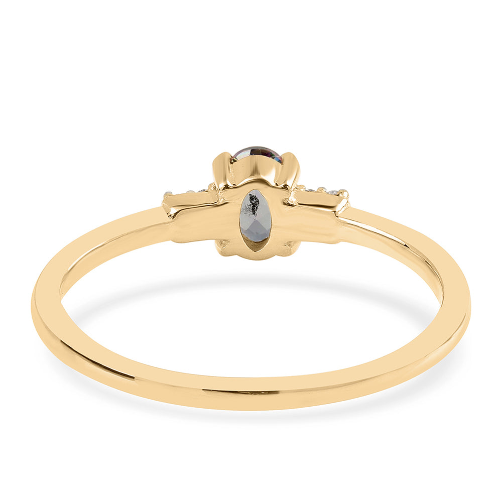 Arannyal Bevont Ezüst Gyűrű Misztikus Topázzal és Fehér Topázzal 3 