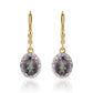 Arannyal Bevont Ezüst Fülbevaló Misztikus Topázzal és Fehér Topázzal
