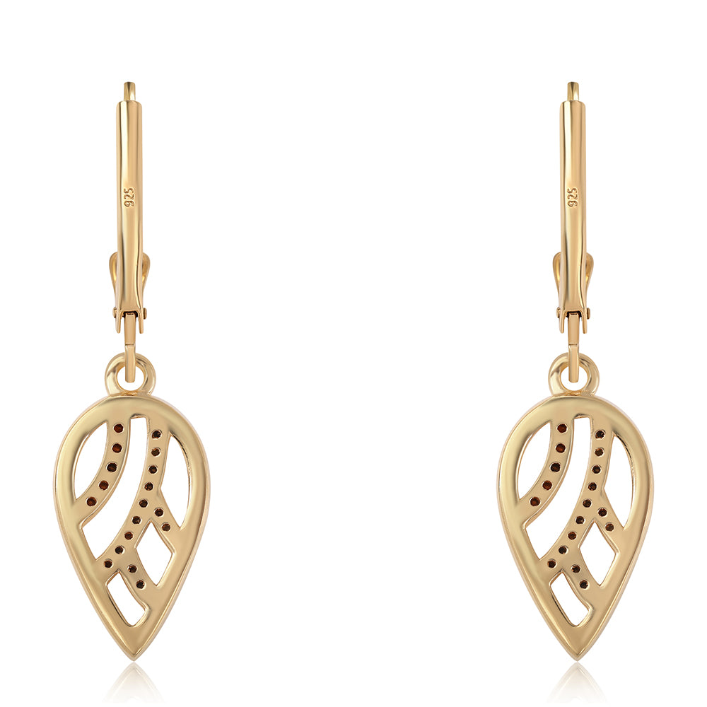 Arannyal Bevont Ezüst Fülbevaló Fekete Gyémánttal 3 