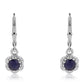 Ezüst Fülbevaló Ausztrál Kék Zafírral és Fehér Topázzal