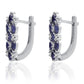 Ezüst Fülbevaló Ausztrál Kék Zafírral és Fehér Topázzal