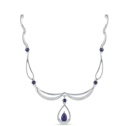Ezüst Nyaklánc Ausztrál Kék Zafírral