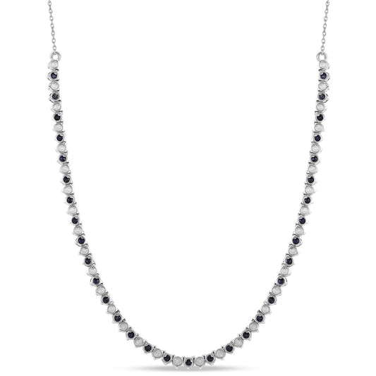 Ezüst Nyaklánc Ausztrál Kék Zafírral és Fehér Topázzal