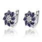 Ezüst Fülbevaló Ausztrál Kék Zafírral és Fehér Topázzal