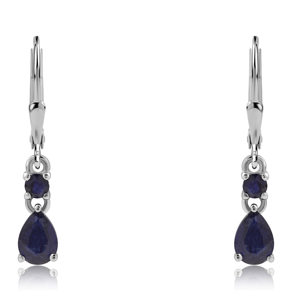 Ezüst Fülbevaló Ausztrál Kék Zafírral 2 