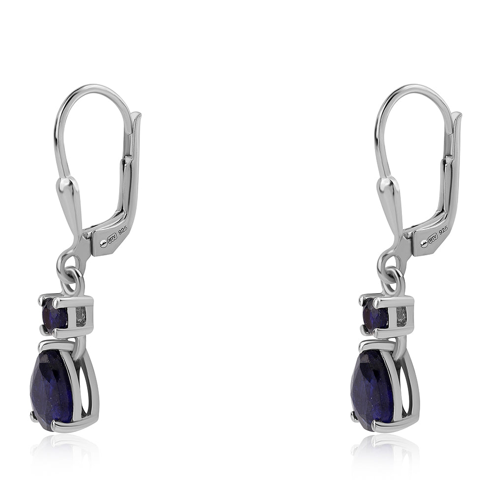 Ezüst Fülbevaló Ausztrál Kék Zafírral 1 