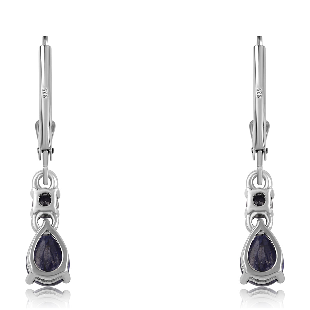 Ezüst Fülbevaló Ausztrál Kék Zafírral 3 