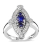 Ezüst Gyűrű Ausztrál Kék Zafírral és Fehér Topázzal