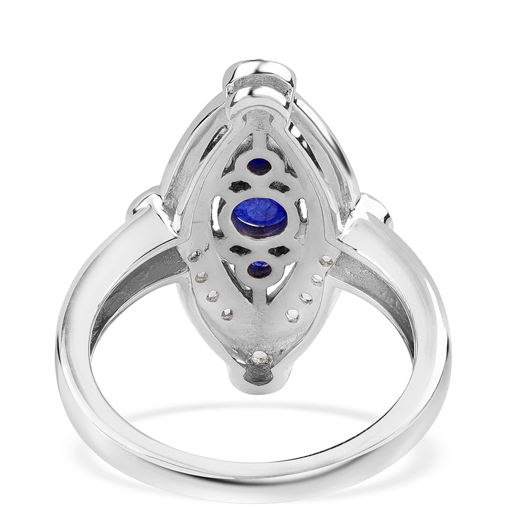 Ezüst Gyűrű Ausztrál Kék Zafírral és Fehér Topázzal 2 