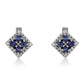 Ezüst Fülbevaló Ausztrál Kék Zafírral és Fehér Topázzal