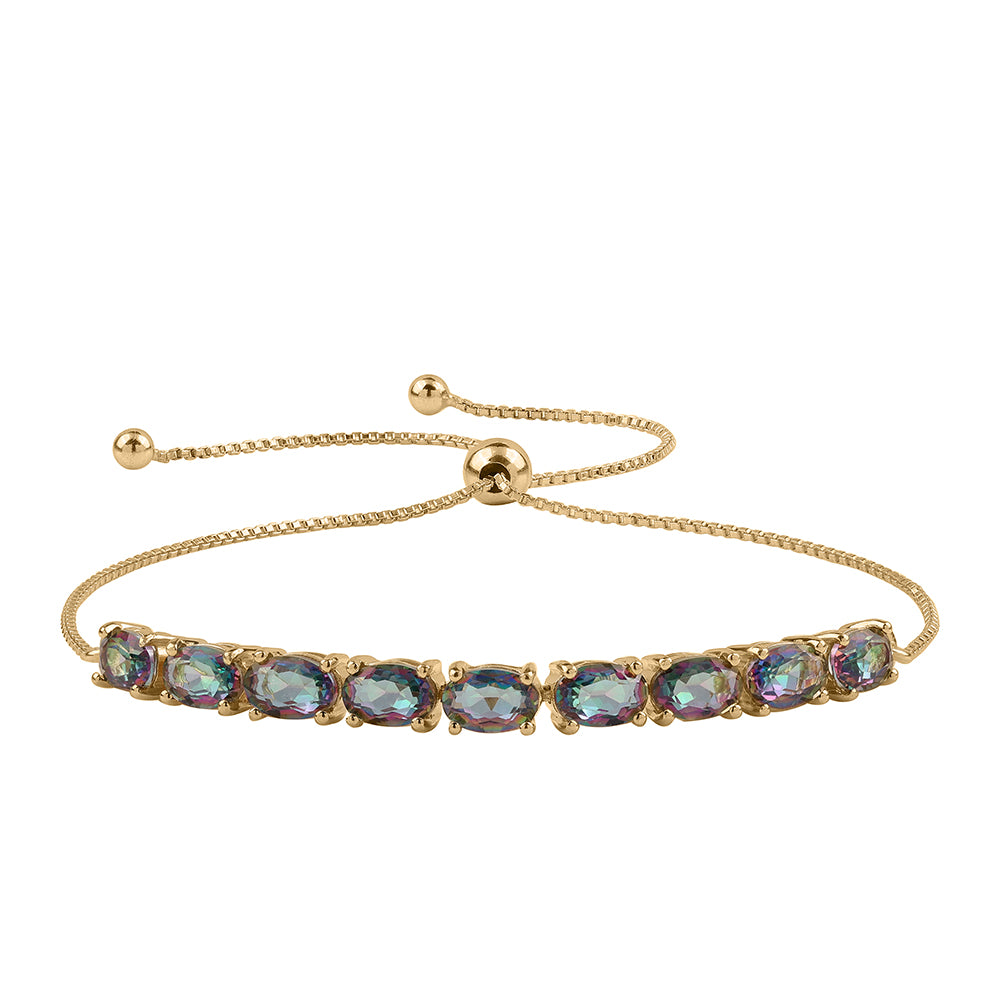 Arannyal Bevont Ezüst Karkötő Misztikus Topázzal