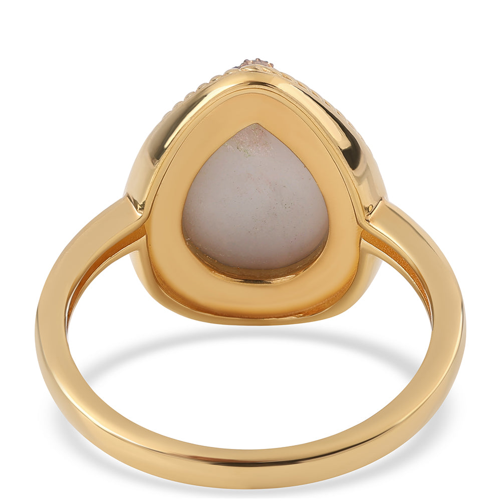 Arannyal Bevont Ezüst Gyűrű Lila Drusy-val 3 