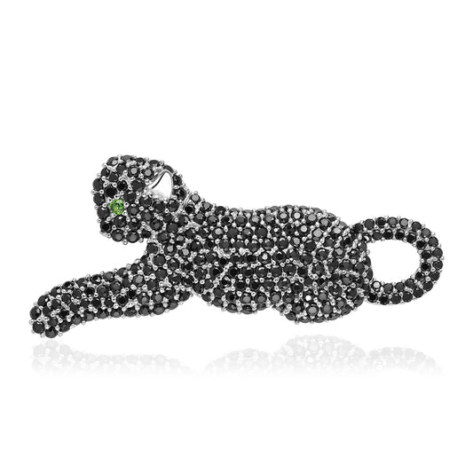 Ezüst Medál Fekete Spinellel és Króm Diopsziddal