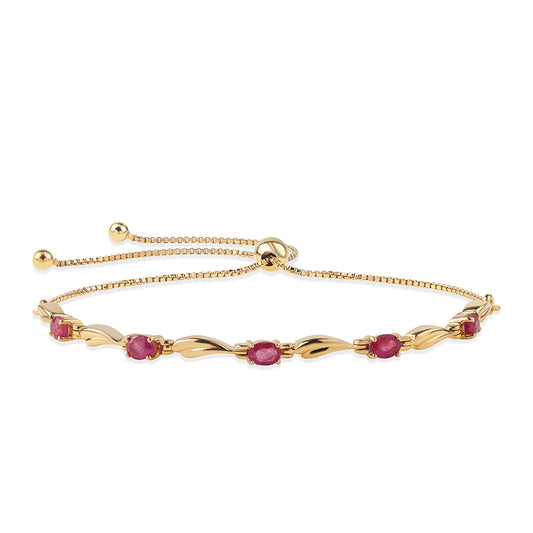 Arannyal Bevont Ezüst Karkötő Mozambiquei Rubinnal