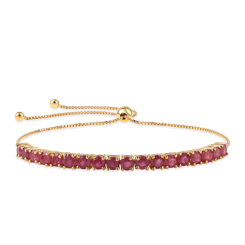 Arannyal Bevont Ezüst Karkötő Mozambiquei Rubinnal 1 