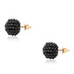 Arannyal Bevont Ezüst Fülbevaló Fekete Spinellel