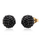 Arannyal Bevont Ezüst Fülbevaló Fekete Spinellel