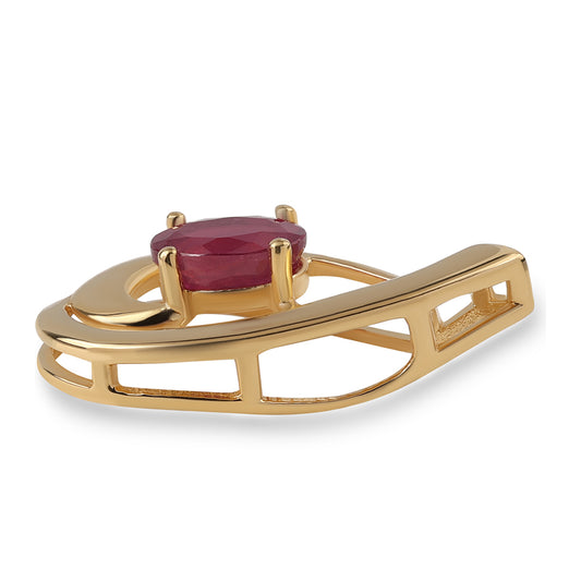 Arannyal Bevont Ezüst Medál Mozambiquei Rubinnal