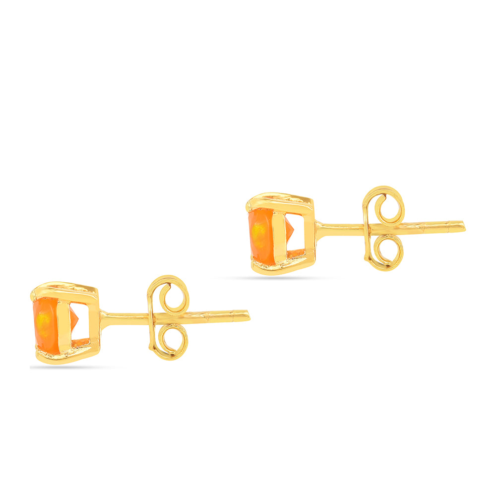 Arannyal Bevont Ezüst Fülbevaló Tűzopállal 2 