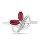Ezüst Gyűrű Thai Rubinnal és Fehér Cirkónnal