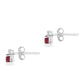 Ezüst Fülbevaló Thai Rubinnal és Fehér Cirkónnal