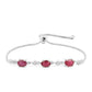 Ezüst Karkötő Thai Rubinnal és Fehér Cirkónnal
