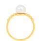 Arannyal Bevont Ezüst Gyűrű Krém Édesvízi Kagylógyönggyel