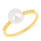 Arannyal Bevont Ezüst Gyűrű Krém Édesvízi Kagylógyönggyel
