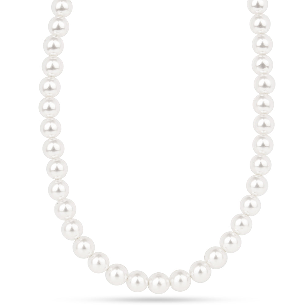 Arannyal Bevont Ezüst Nyaklánc Krém Édesvízi Kagylógyönggyel 2 