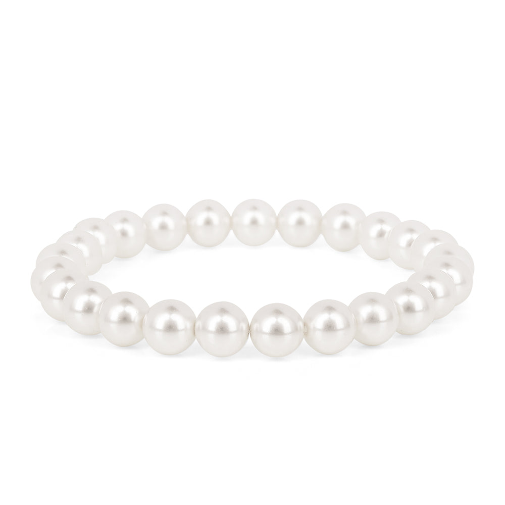 Arannyal Bevont Ezüst Szett Krém Édesvízi Kagylógyönggyel ( Fülbevaló+Karkötő )