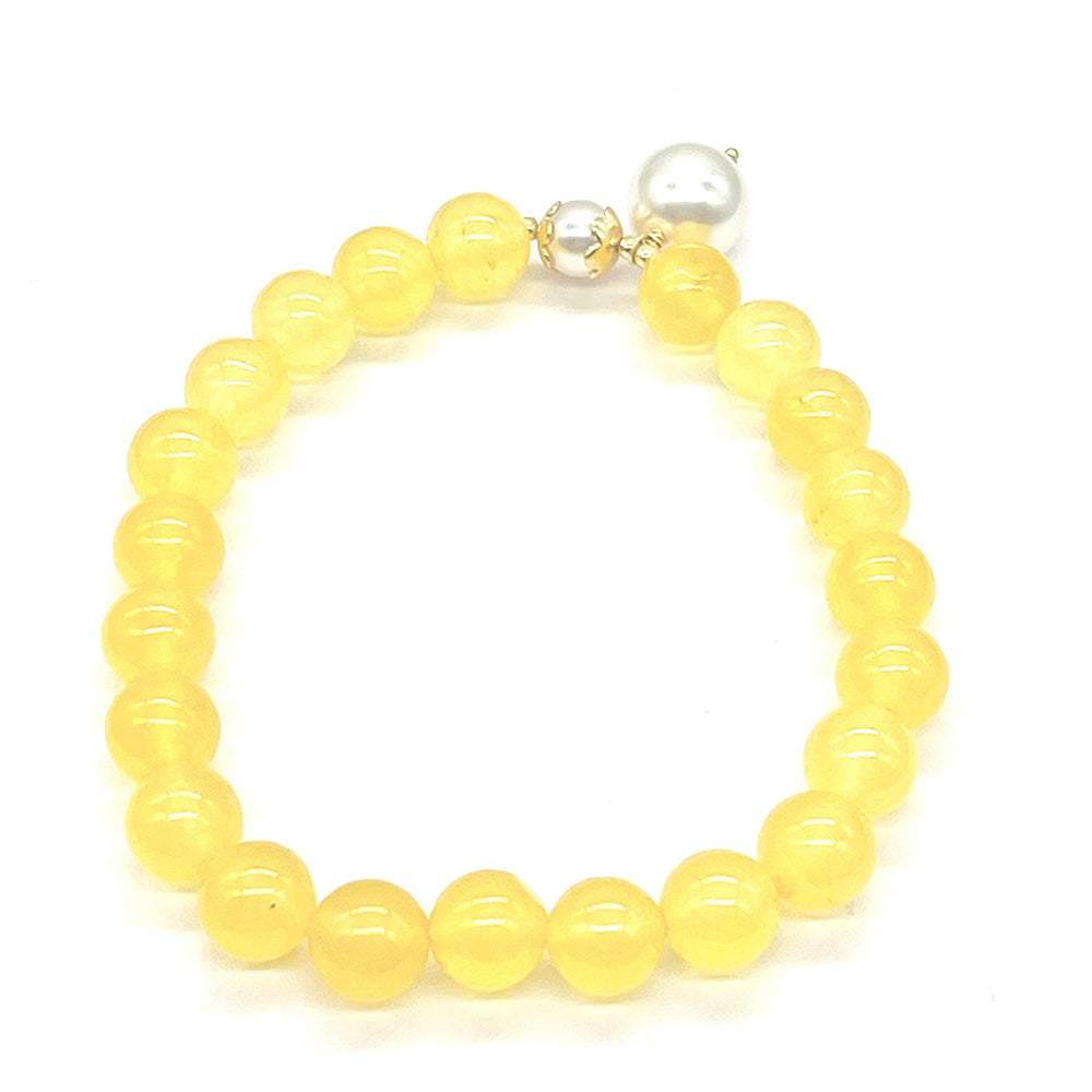 Arannyal Bevont Ezüst Karkötő Marsden River-i Sárga Jadeittel és Üveggyönggyel 1 