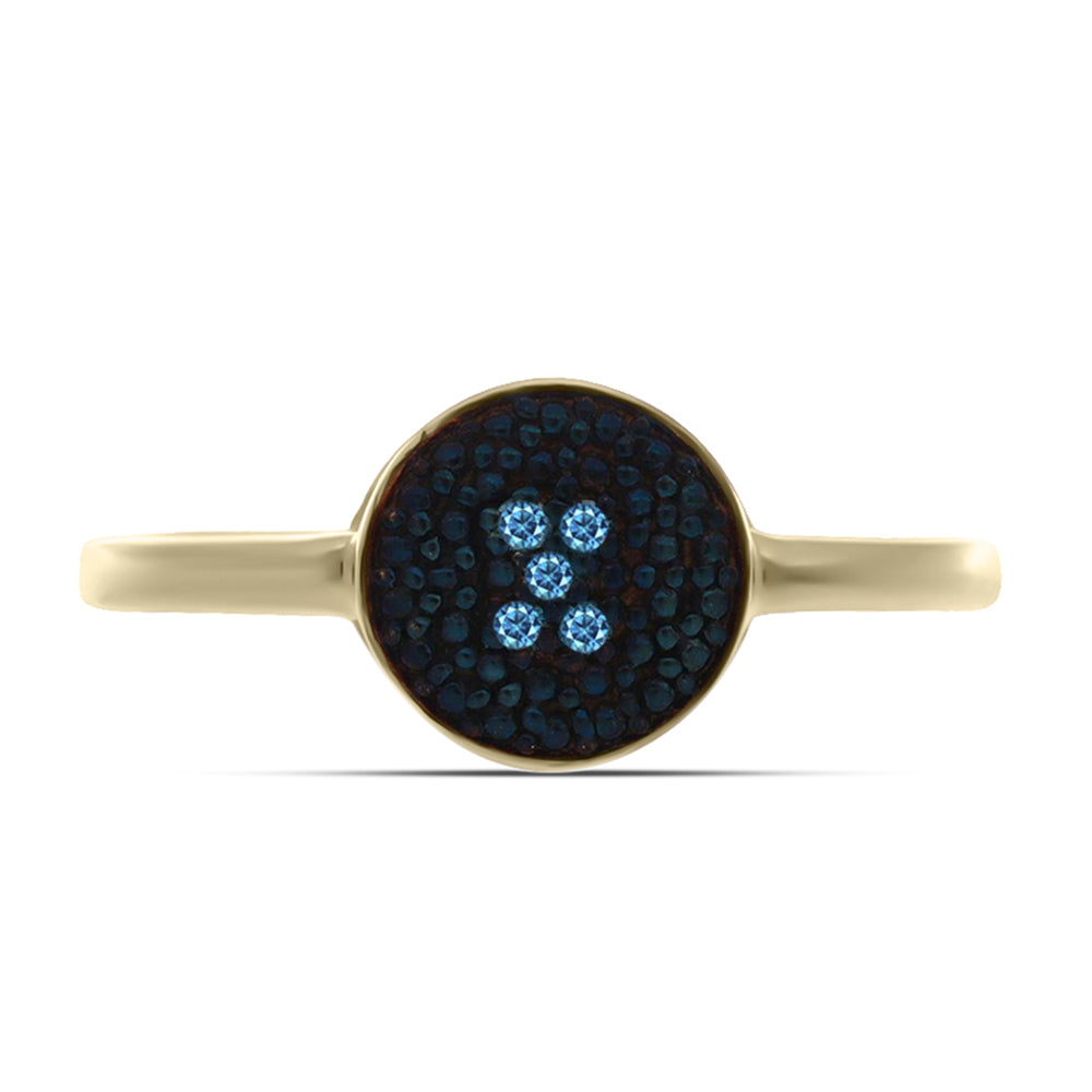 Arannyal Bevont Ezüst Gyűrű Fehér Gyémánttal 1 