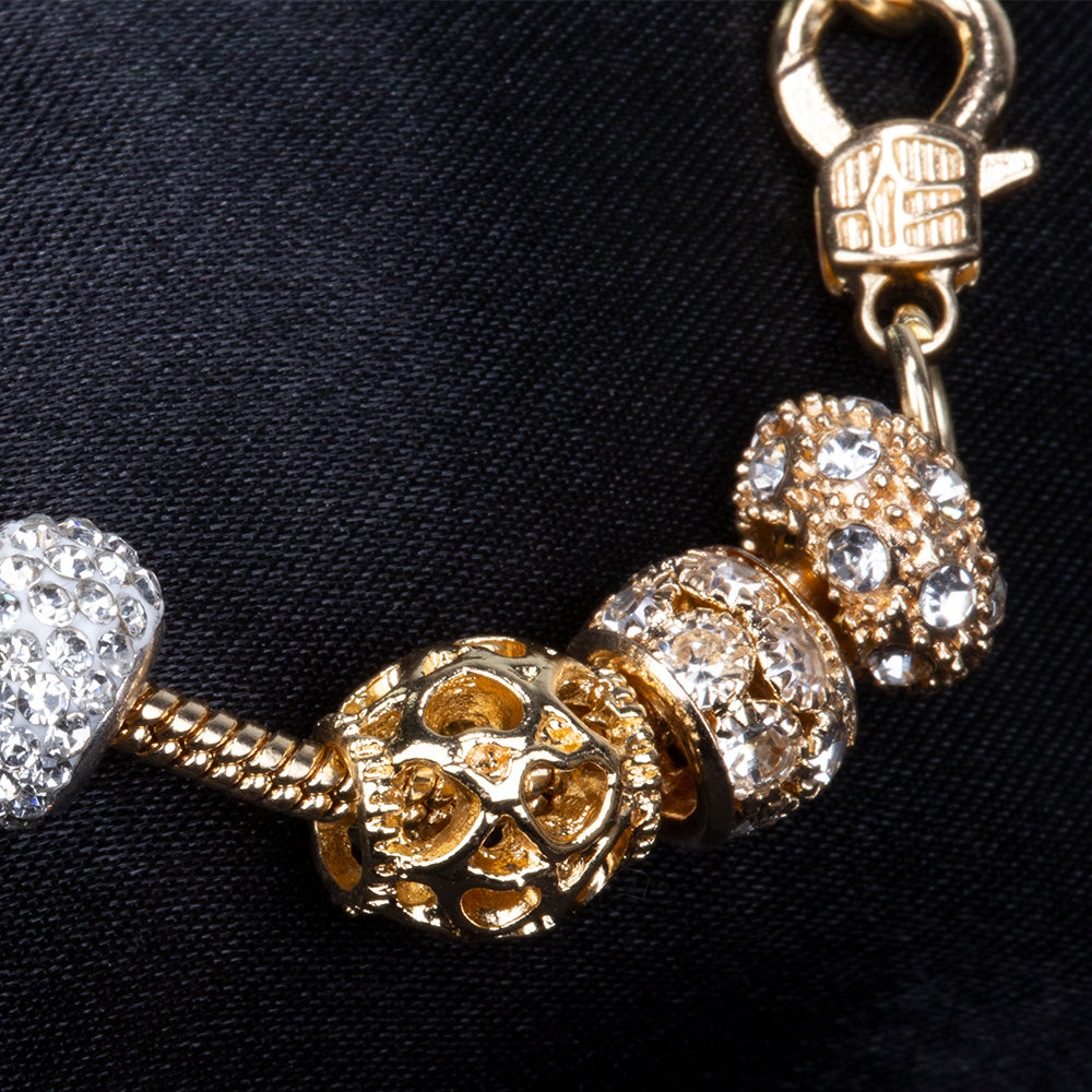 Arany tónusú Emporia Ötvözetű Karkötő Fehér Emporia® Kristállyal 11 