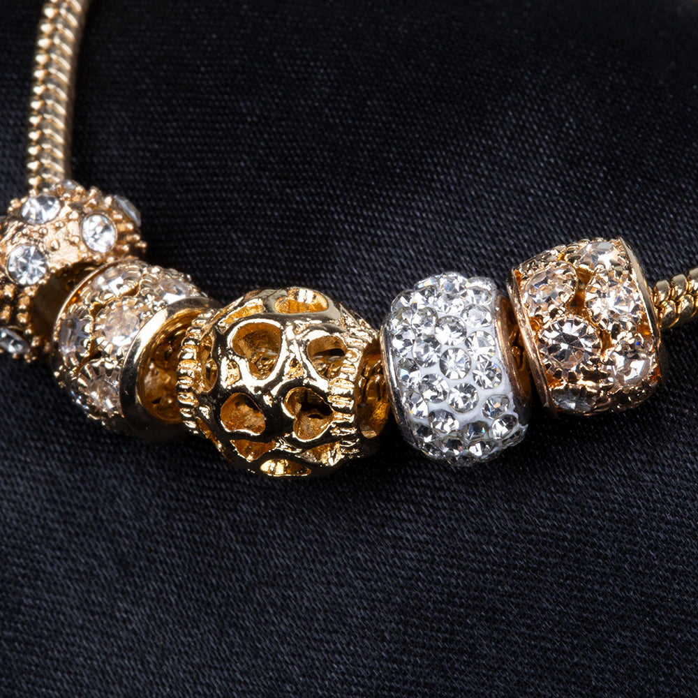 Arany tónusú Emporia Ötvözetű Karkötő Fehér Emporia® Kristállyal