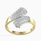 14K Arany Gyűrű 36 darab Fehér Gyémánttal