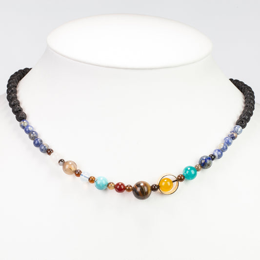 Nugget Nyaklánc Lapisz Lazulival és Tigrisszem Drágakővel