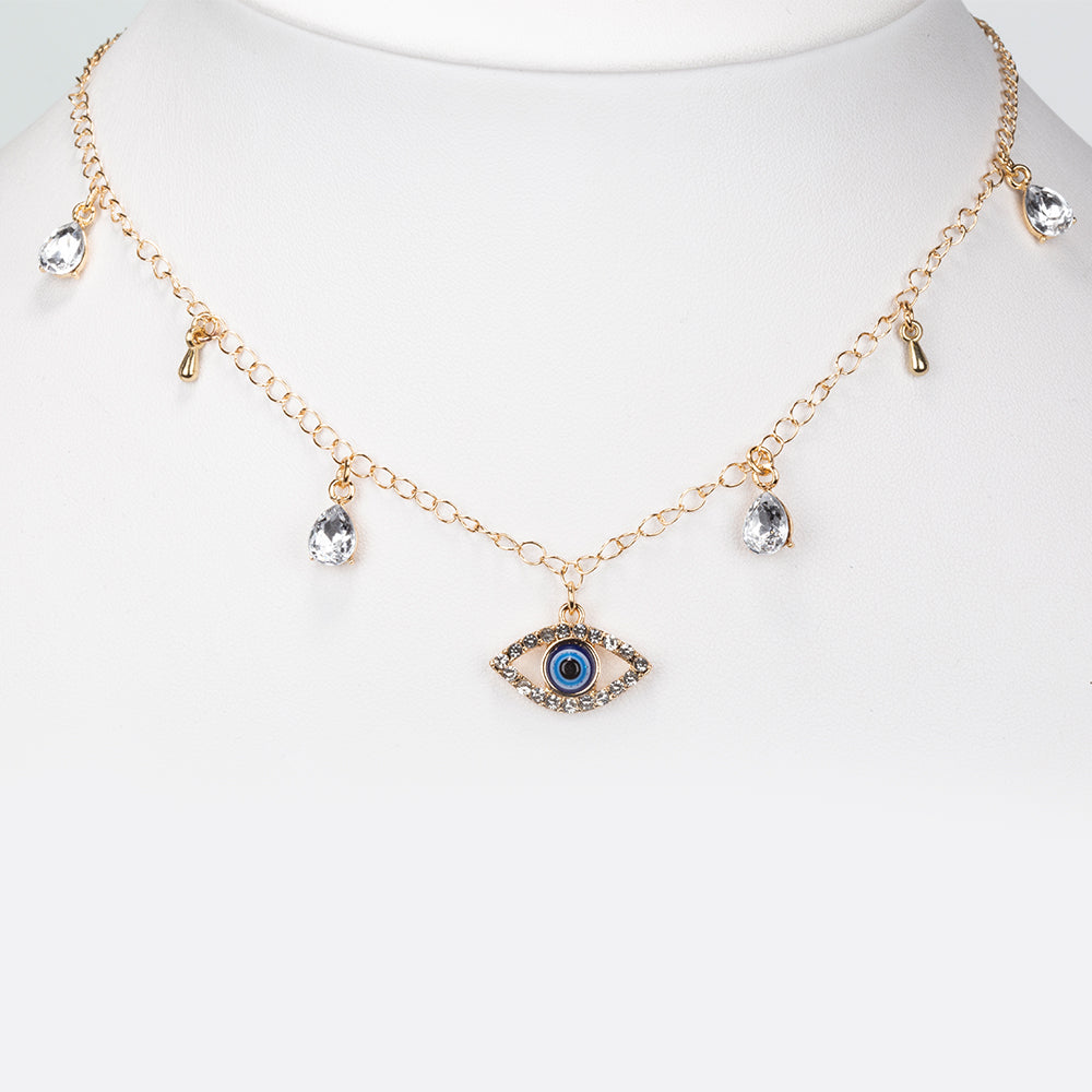 Arany tónusú Emporia Ötvözetű Nyaklánc Fehér Emporia® Kristállyal 1 