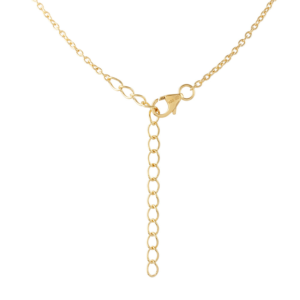 Arannyal Bevont Ezüst Nyaklánc Thai Rubinnal és Fehér Topázzal