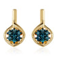 Arannyal Bevont Ezüst Fülbevaló Kék Gyémánttal