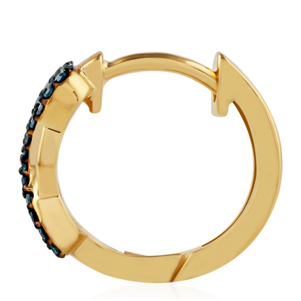 Arannyal Bevont Ezüst Fülbevaló Kék Gyémánttal 2 