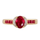 9 Karátos Arany Gyűrű Madagaszkári Rubinnal és Fehér Cirkónnal