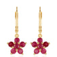 Arannyal Bevont Ezüst Fülbevaló Thai Rubinnal