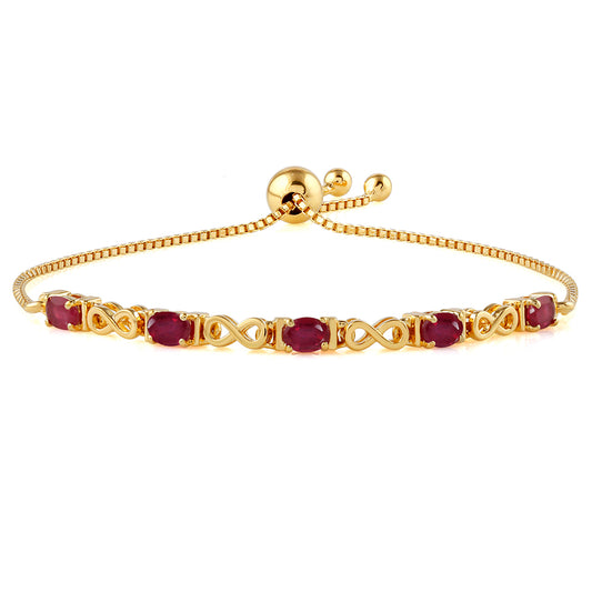 Arannyal Bevont Ezüst Karkötő Thai Rubinnal