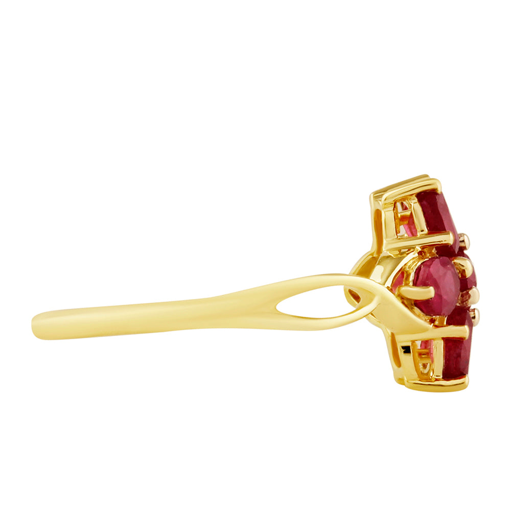 Arannyal Bevont Ezüst Gyűrű Thai Rubinnal 2 