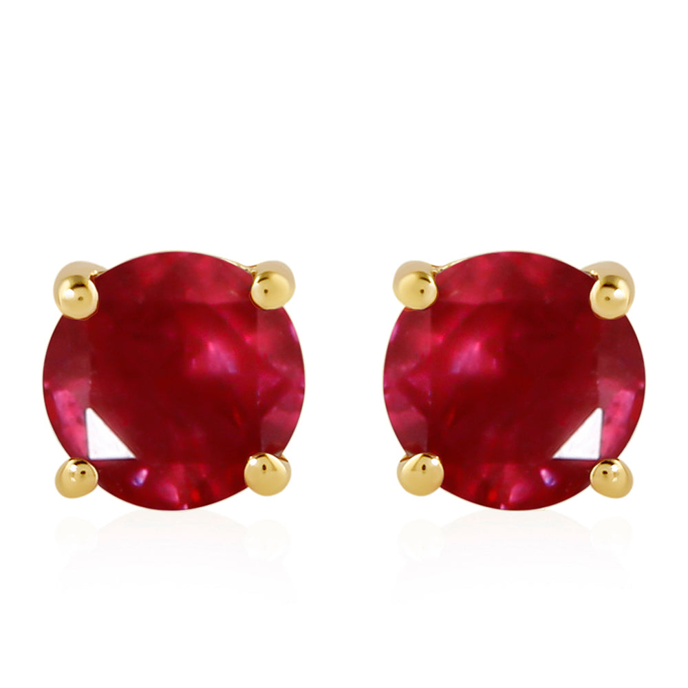 Arannyal Bevont Ezüst Fülbevaló Thai Rubinnal