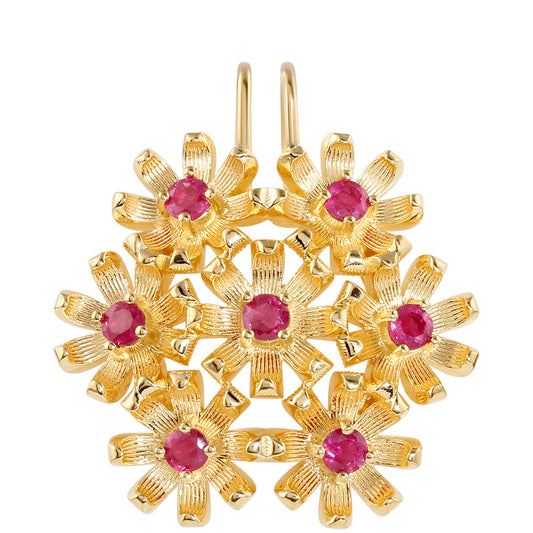 Arannyal Bevont Ezüst Medál Thai Rubinnal