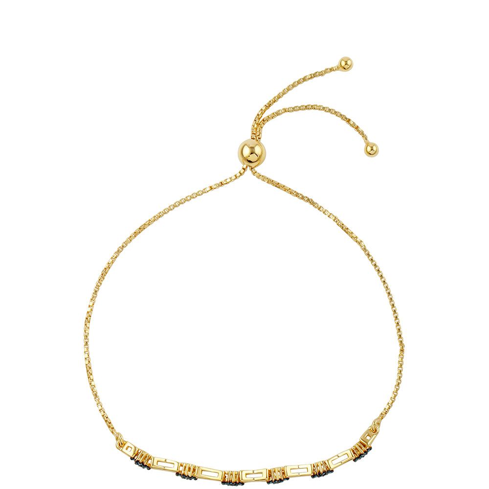 Arannyal Bevont Ezüst Karkötő Kék Gyémánttal 2 