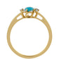 Arannyal Bevont Ezüst Gyűrű Csipkerózsika Türkizzel és Fehér Topázzal