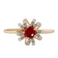 9 Karátos Arany Gyűrű Madagaszkári Rubinnal és Fehér Cirkónnal