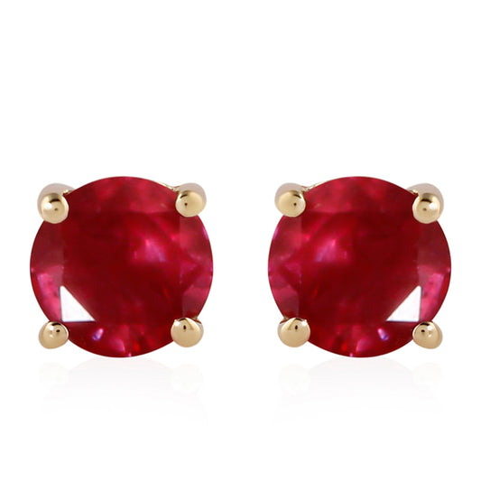 9 Karátos Arany Fülbevaló Madagaszkári Rubinnal